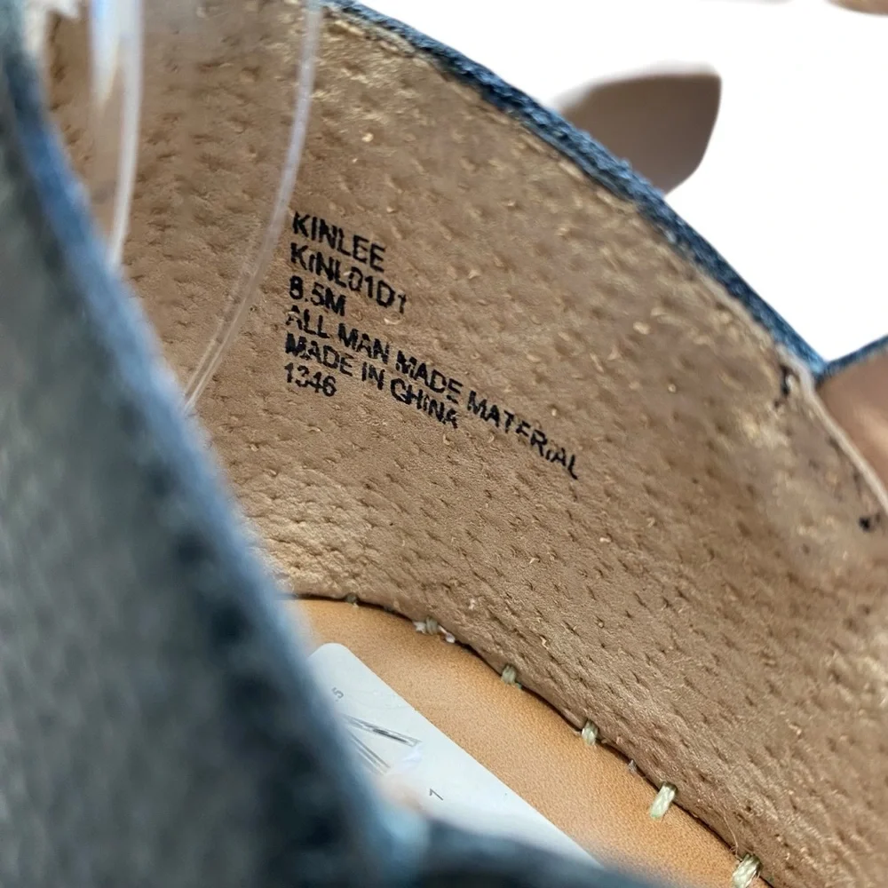 Steven New‎ York Espadrilles Yute Kinlee Wedges Sandals 8.5 Black Tan Nautical